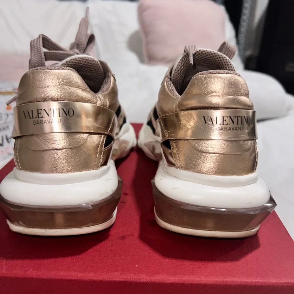 Valentino Garavani Gold and Black Sneakers - Picture 5 of 9